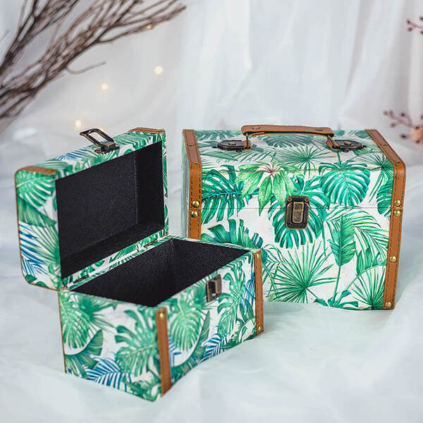 Kit Com 2 Baús Decorativos Folhas | Formosinha